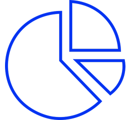 icon of a pie chart with one segment pulled out, symbolizing data, analysis, or performance insights