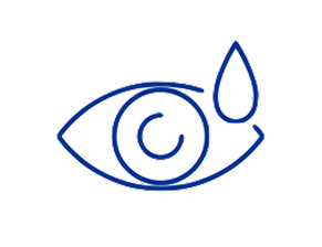 Eye icon with a droplet symbol to the upper right