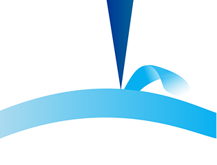 Illustration of a laser creating a corneal flap, showing a section of the cornea lifted upward.