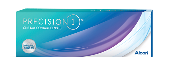 product box for Precision1 daily contact lenses by Alcon
