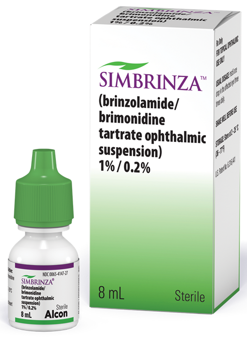 Simbrinza Box with bottle to the left