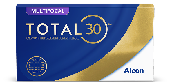 product box for Total30 Multifocal monthly color contact lenses by Alcon