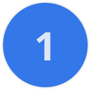 Blue circle with the number 1 in white