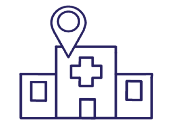 Blue icon if a hospital