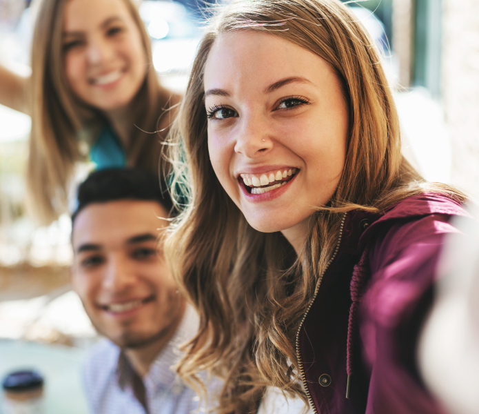 smiling people in the office