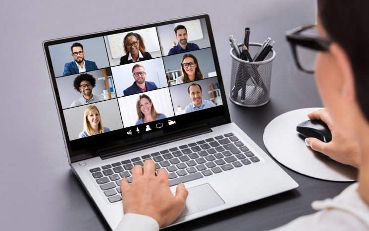 Woman on a video call