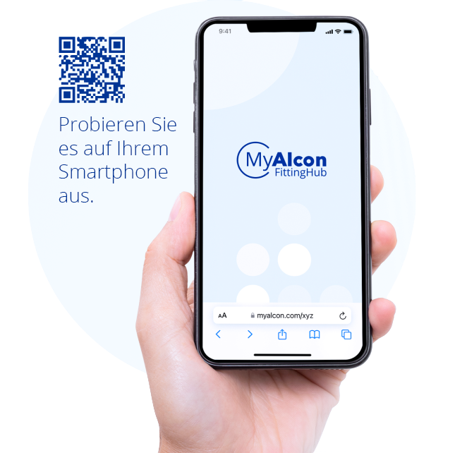 Smartphone with open myalcon page