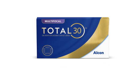Produktverpackung für Total30 Multifokal Monatskontaktlinsen von Alcon