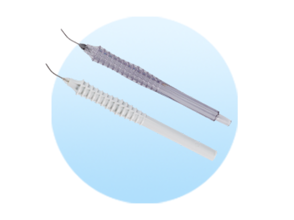 INTREPID Transformer I/A Handpieces on a pale blue circle background.