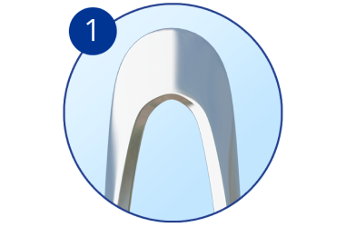 The first circular image of up-close sections of the Hydrus Microstent device.